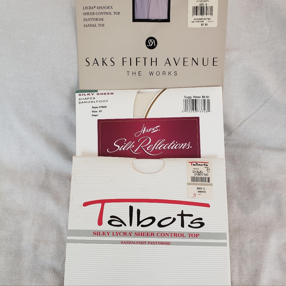 3 pair pantyhose -White, Pearl and Hyacinth NWT